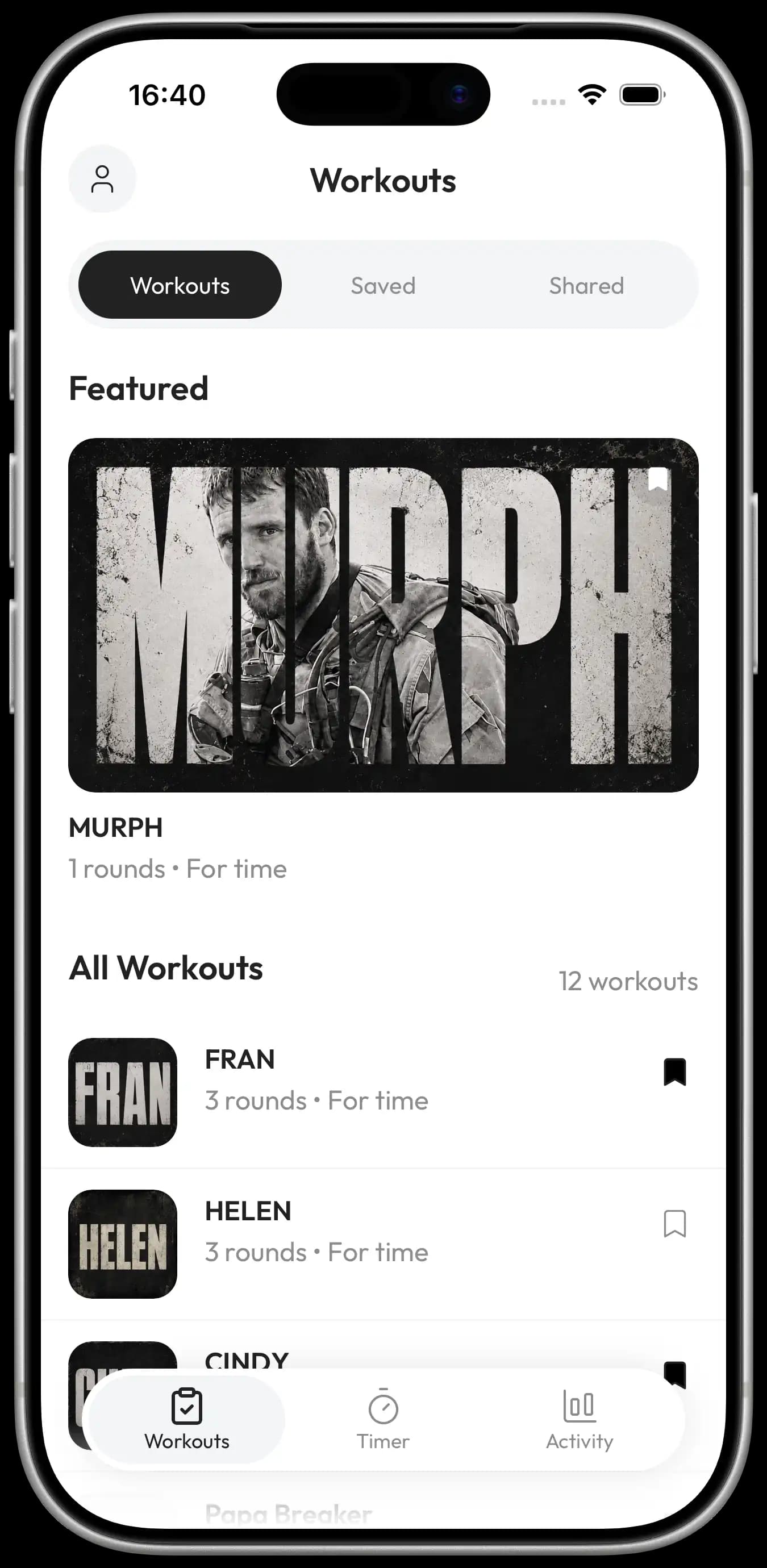 Everground's workout catalog