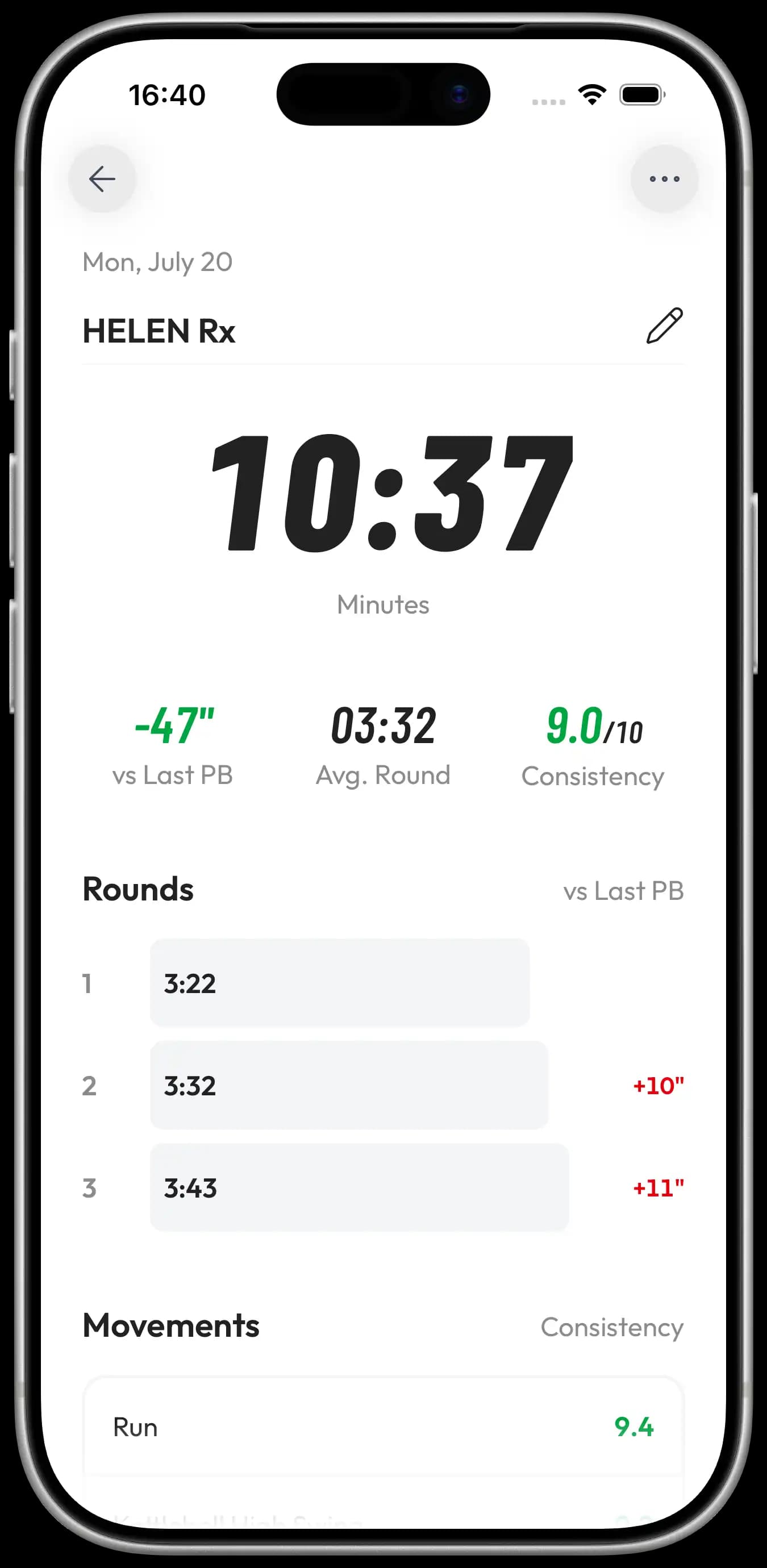 Everground's workout analytics